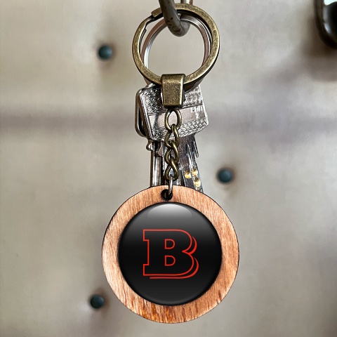 Brabus Wooden Keychain Black Red Edition