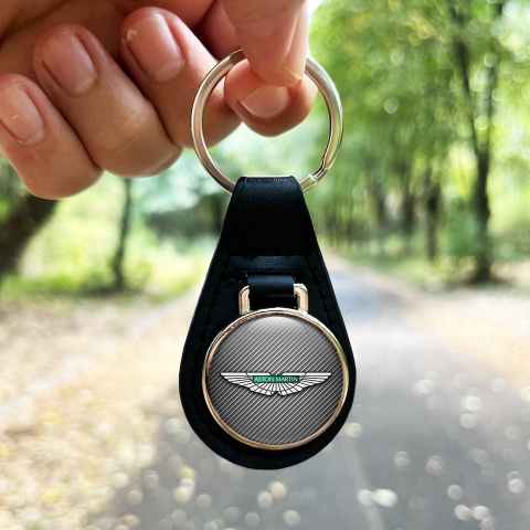 Aston Martin Schlusselbund aus Leder Kohlenstoff Basis