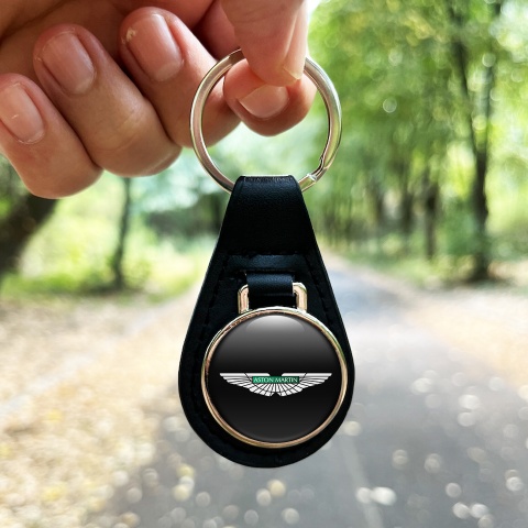 Aston Martin Schlusselanhanger aus Leder Klassisch Logo