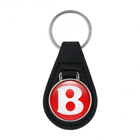 Bentley Autoschlusselanhanger aus Leder Rot Huntergrund Weiss Logo