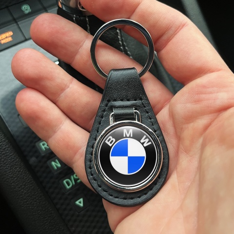 BMW Schlüsselbund aus Leder Blau Weiss Stil