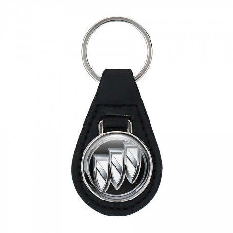 Buick Schlusselanhanger aus Leder Silber Logo Design