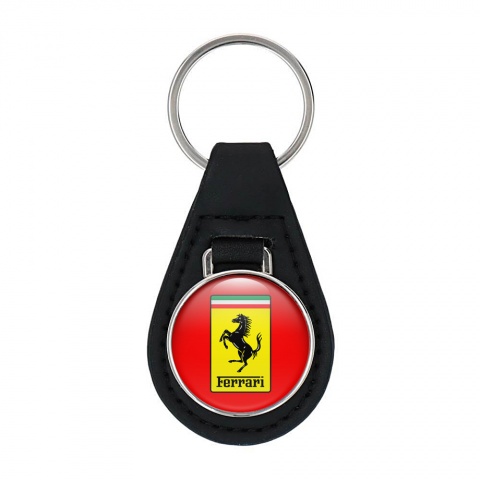 Ferrari Autoschlusselanhanger aus Leder Klassisch Logo Design