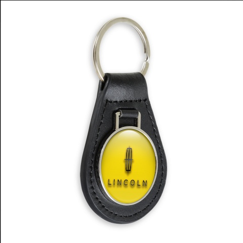 Lincoln Leather Keychain Yellow Graphite Classic Logo