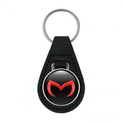 Mazda Key Fob Leather Black Red Logo Edition