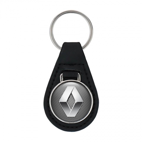Renault Leather Keychain Light Carbon Silver Chrome Edition
