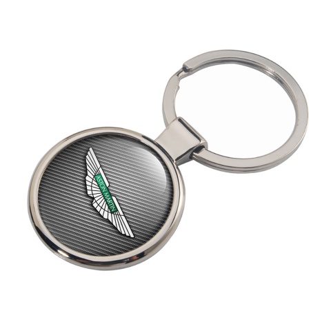 Aston Martin Schlusselanhanger aus Stahl Carbon Weiss Design