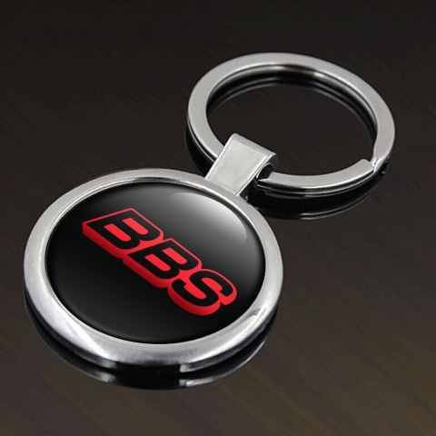 BBS Keychain Metal Black Red Classic Logo Edition
