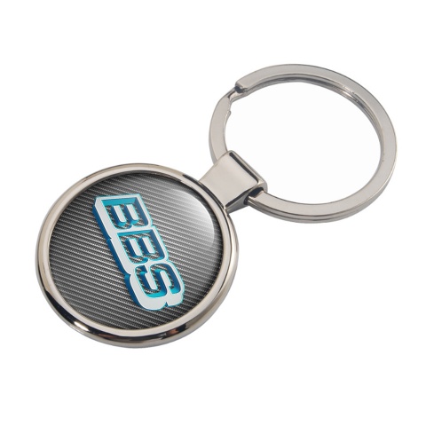 BBS Metal Key Ring Light Carbon Sky Neon Logo Design