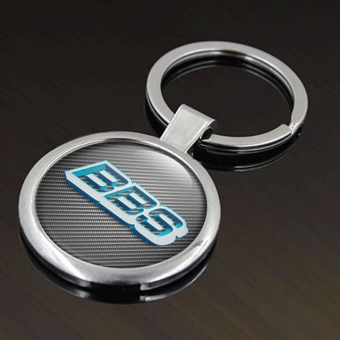 BBS Metal Key Ring Light Carbon Sky Neon Logo Design