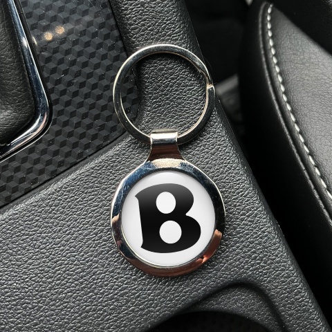 Bentley Schlusselbund aus Metall Weiss Schwarz Design