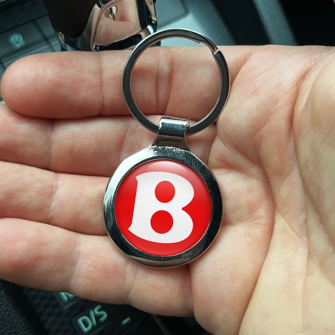 Bentley Schlusselanhanger aus Metall Rot Weiss Stil