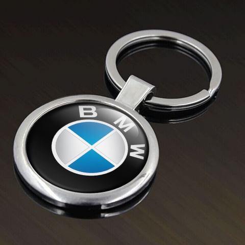 BMW Key Fob Metal Black Sky Blue Classic Logo