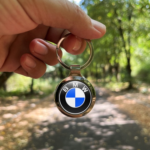 BMW Autoschlusselanhanger aus Metall Weiss Blau Logo Design