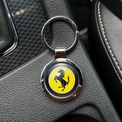 Ferrari Schlusselbund aus Metall Schwarz mit Gelb design