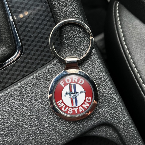 Ford Mustang Metal Fob Chain Red Ring Color Logo Edition
