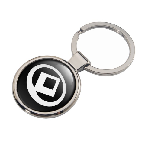Mazda Key Fob Metal Black White Oval Logo Design