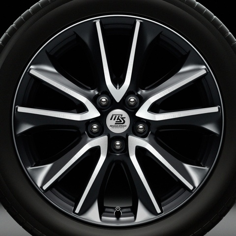Mazda Speed Wheel Center Cap Domed Stickers Gray