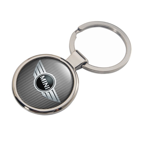 Mini Cooper Key Holder Metal Light Carbon Metallic Logo Silver Tint Edition