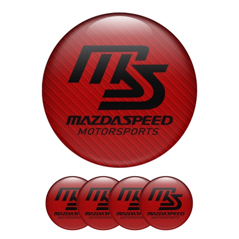 Mazda Speed Domed Stickers Wheel Center Cap Burgundy