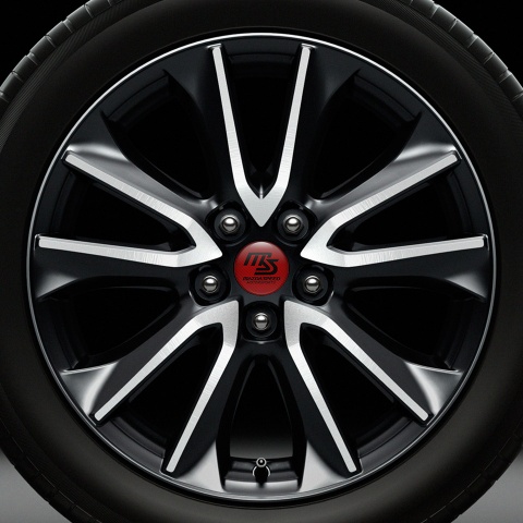 Mazda Speed Domed Stickers Wheel Center Cap Burgundy