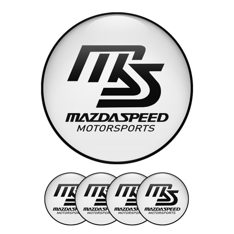 Mazda Speed Silicone Stickers Center Hub White Print