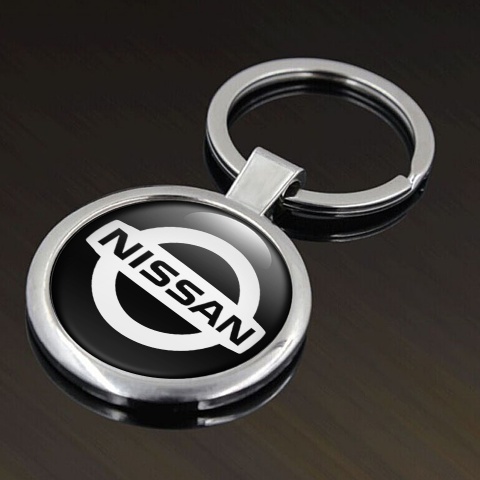 Nissan Key Ring Holder Black White Circle Classic Logo Design