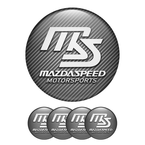 Mazda Speed Sticker Wheel Center Hub Cap White Logo