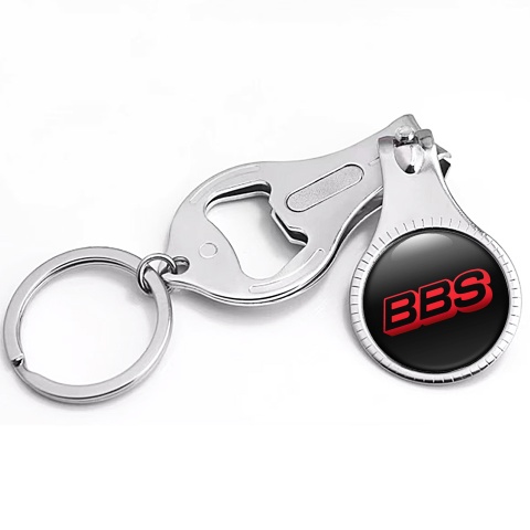 BBS Keychain Nail Trimmer Clean Black Red Logo Emblem