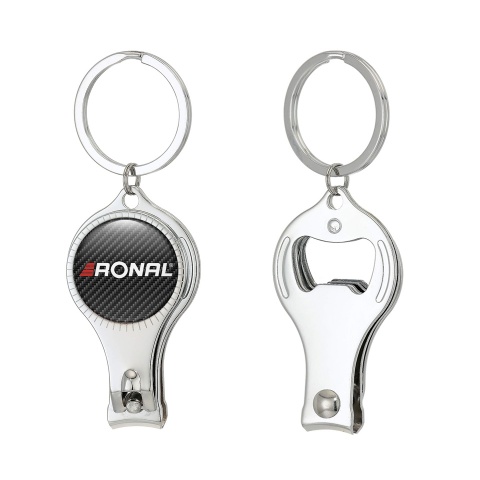 Ronal Key Holder Nail Trimmer Dark Carbon Classic White Emblem