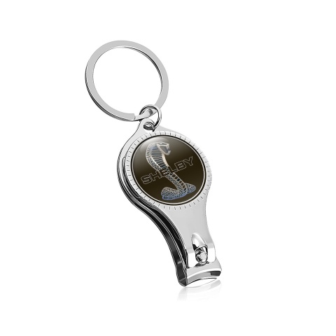 Ford Shelby Cobra Key Ring Fingernail Clipper Black Metallic Logo Design