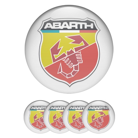 Fiat Abarth Wheel Emblems Grey Color Shield Design