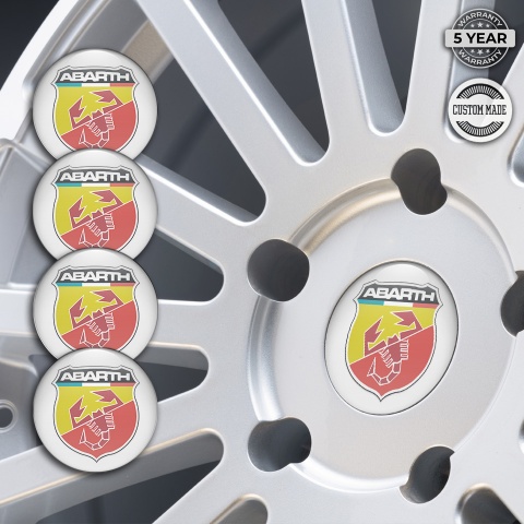 Fiat Abarth Wheel Emblems Grey Color Shield Design