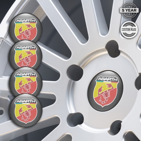 Fiat Abarth Wheel Emblems Carbon Color Shield Edition