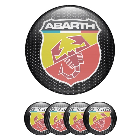 Fiat Abarth Silicone Sticker Dark Grid Color Logo