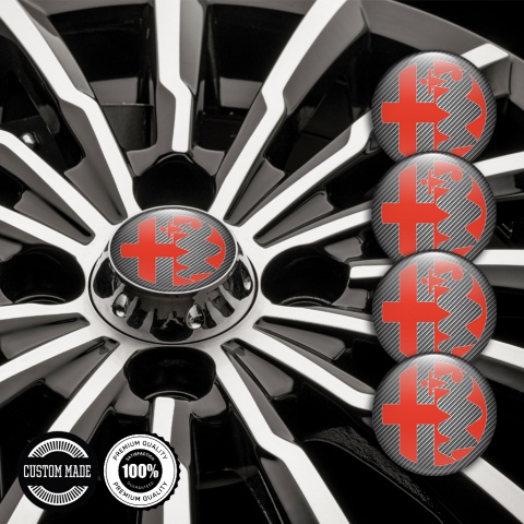Alfa Romeo Wheel Emblems Carbon Red Edition