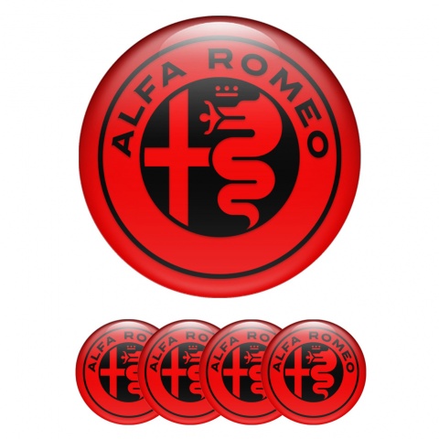 Alfa Romeo Wheel Emblems Red Black Design