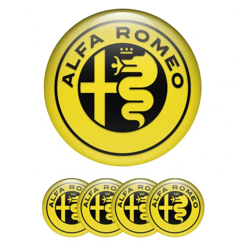 Alfa Romeo Wheel Emblems Yellow Black Design