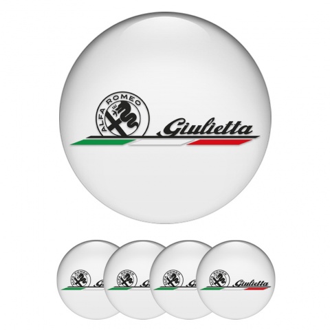 Alfa Romeo Giulietta Wheel Emblems Grey Italian Flag Edition