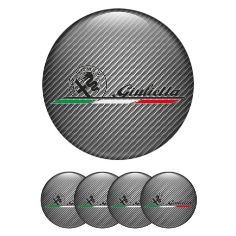 Alfa Romeo Giulietta Wheel Emblems Carbon Italian Flag Edition