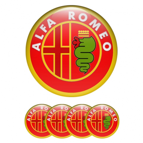 Alfa Romeo Silicon Stickers Red Yellow Green Style