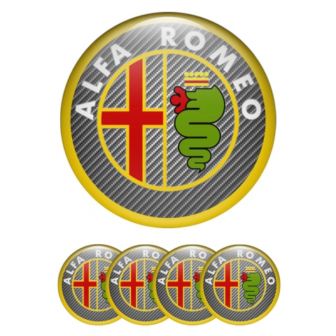Alfa Romeo Silicon Stickers Yellow Green Red Logo