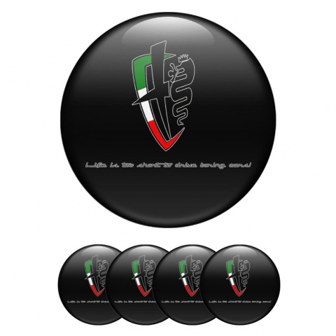 Alfa Romeo Silicone Stickers Black Italian Flag Edition