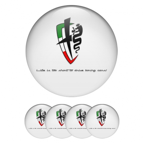 Alfa Romeo Silicone Stickers Grey Italian Flag Edition