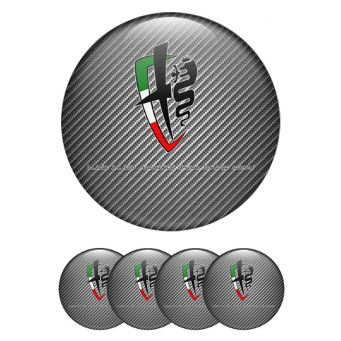 Alfa Romeo Wheel Stickers Dark Grey Black Italian Flag Edition