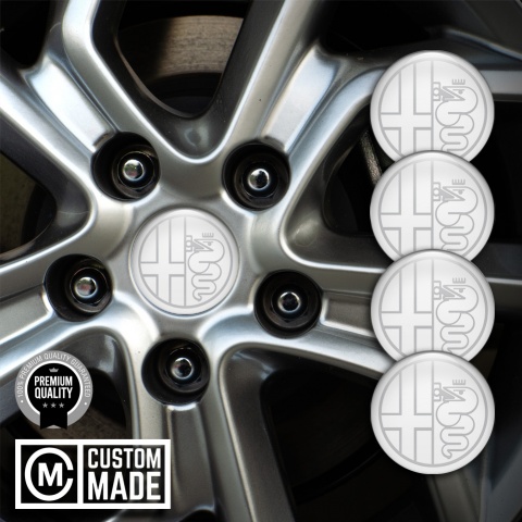 Alfa Romeo Wheel Emblems Black Light Dark Grey Outline Design