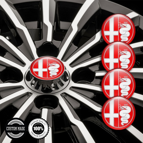 Alfa Romeo Wheel Stickers Red Grey White Edition