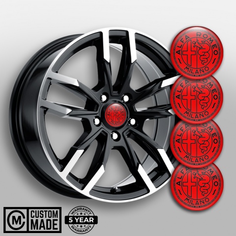 Alfa Romeo Wheel Stickers Red Black Clean Edition