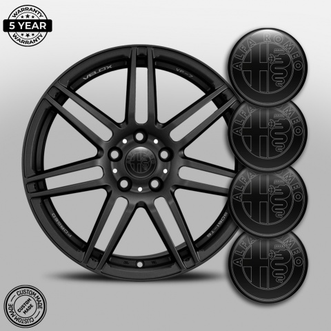Alfa Romeo Wheel Emblems Black White Outline Logo Edition