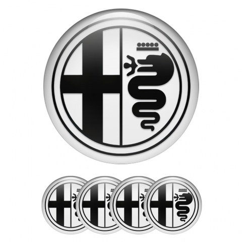Alfa Romeo Wheel Stickers Grey Black Solid Logo Edition